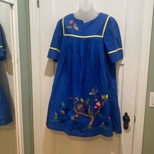 Bird Appliquéd peasant dress